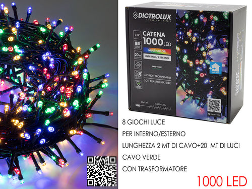 1000 luci led multicolor per esterno