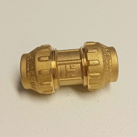 Raccordo 32x32 manicotto di giunzione in ottone con tenuta O-ring ed ogiva in ottone