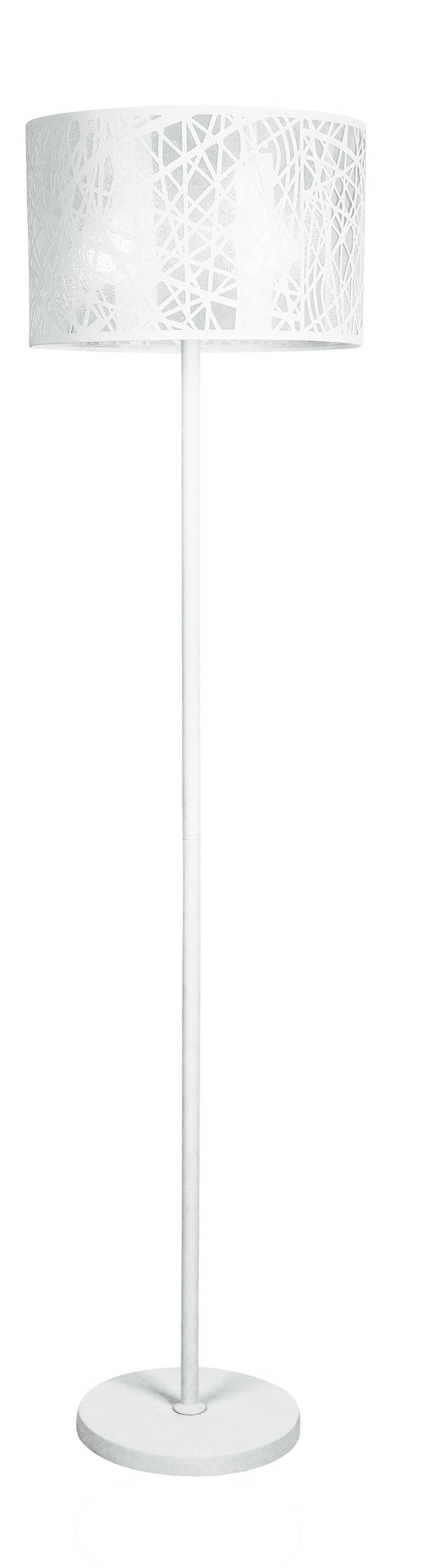 Piantana Acciaio Bianco paralume Decoro Astratto Intagliato Lampada da Terra Moderna E27
