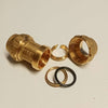 Raccordo 25x25 manicotto di giunzione in ottone con tenuta O-ring ed ogiva in ottone