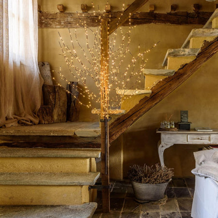 Luci di natale micro led ramo sferico decorazione rame 576 led luce calda 180 cm esterno