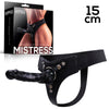MISTRESS IMBRACATURA ELASTICA CON DILDO IN SILICONE DA 15 CM NERO