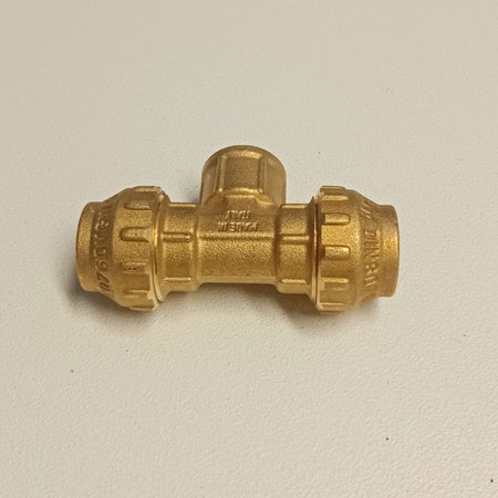 Raccordo F 20x1/2x20 Tee T di giunzione in ottone con tenuta O-ring ed ogiva in ottone