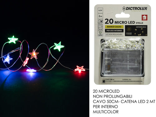 Filo Nudo 20 Led con Stelle Multicolore