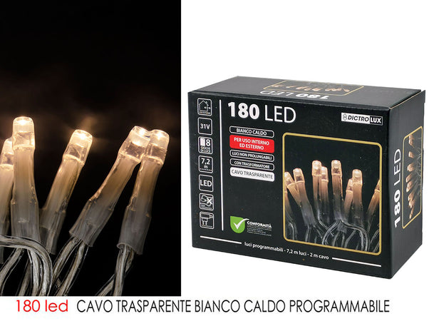 Luci led 180 bianco caldo