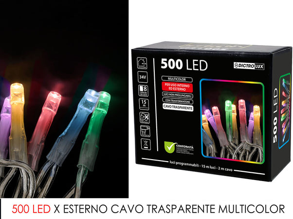 Luci led 500 multicolor