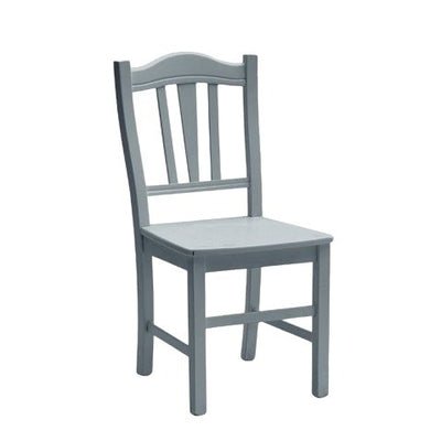 MOBILI 2G - Set 2 sedie country legno grigio seduta legno 46x50x95