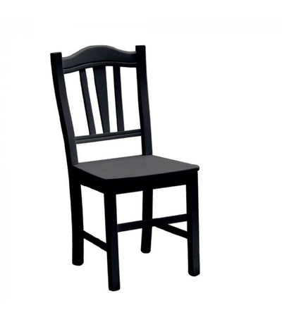 MOBILI 2G - Set 2 sedie country legno nero seduta legno 46x50x95