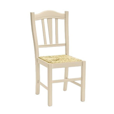 MOBILI 2G - Set 2 sedie country legno beige seduta paglia 43x48x95
