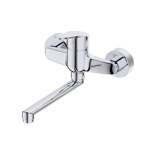 Tecom serie Timeless miscelatore per lavello monocomando a muro finitura cromata lucida