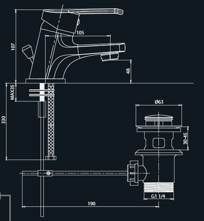 Tecom serie Timeless miscelatore per lavabo monocomando finitura cromata lucida