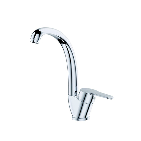 Tecom serie Timeless miscelatore per lavello canna alta monocomando finitura cromata lucida