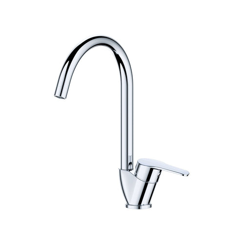 Tecom serie Timeless miscelatore per lavello canna a ponte monocomando finitura cromata lucida