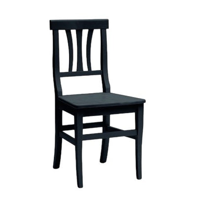 MOBILI 2G - Set 2 sedie classiche legno nero seduta legno 46x44x90