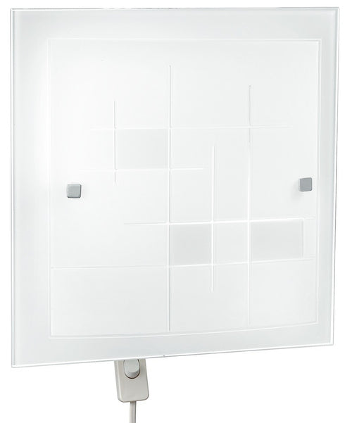 Plafoniera Lampada Classica Quadrata Vetro Cornice decoro Quadri Interno E27