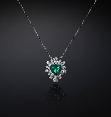 CHIARA FERRAGNI @ - COLLANA PENDENTE CUORE EMERALD