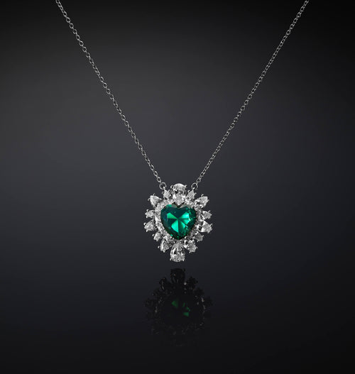 CHIARA FERRAGNI @ - COLLANA PENDENTE CUORE EMERALD
