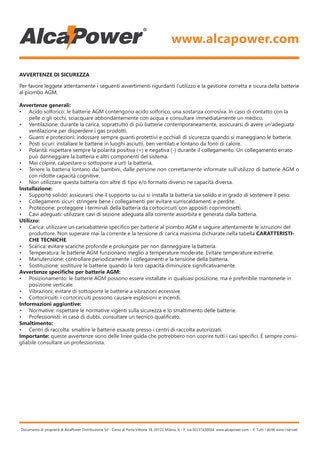 Alca Power batteria al piombo da 12V 10Ah ricaricabile ermetica per UPS e illuminazione di emergenza