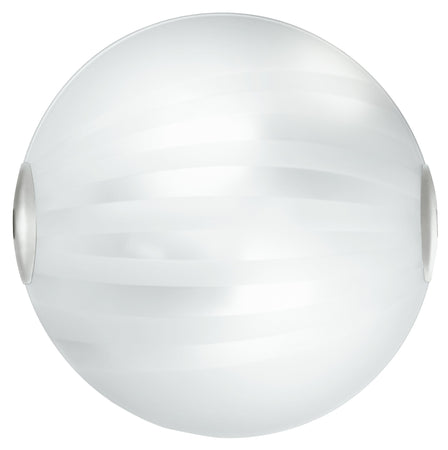 Plafoniera decoro Fasce Satinato Tonda Vetro Classica Soffitto Parete E27