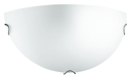 Applique Lunetta Vetro Satinato Bianco Lampada da Parete Classica E27