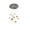 Plafoniera Contemp Pianeti Acciaio Cromo Policarbonato Ottone Led 78W 4000K