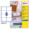 Etichetta Adesiva J8165 Bianca 25Fg A4 99,1X67,7Mm (8Et/Fg Inkjet Avery