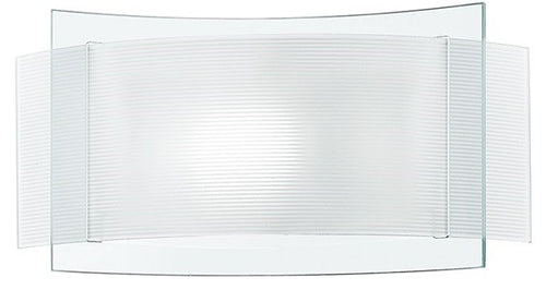 Applique Doppio Vetro Trasparente e Bianco Rigato Lampada da Parete Moderna Interno E27