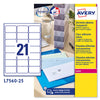 Poliestere Adesivo L7560 Trasparente 25Fg A4 63,5X38,1Mm (21Et/Fg Laser Avery