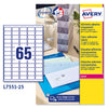Poliestere Adesivo L7551 Trasparente 25Fg A4 38,1X21,2Mm (65Et/Fg Laser Avery