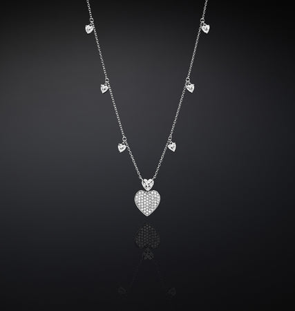 CHIARA FERRAGNI @ - COLLANA CUORI SILVER