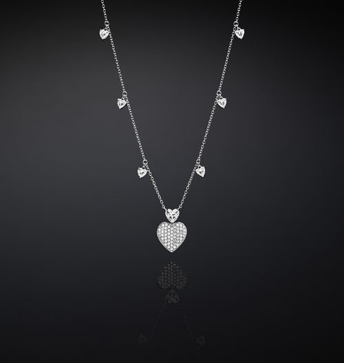 CHIARA FERRAGNI @ - COLLANA CUORI SILVER