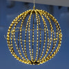 Sfera luminosa filo ramato con microled bianco caldo per esterno decorazione natalizia