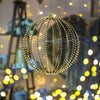 Sfera luminosa filo ramato con microled bianco caldo per esterno decorazione natalizia