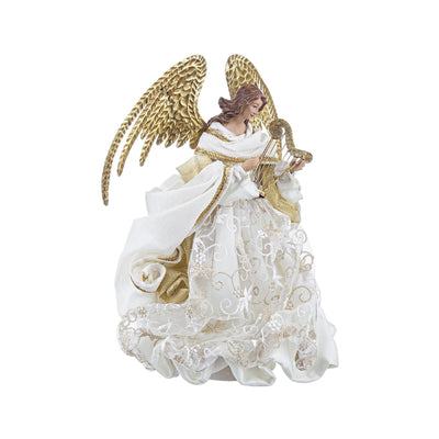 Puntale per albero di natale angelo Raffael decorazione natalizia h28 cm