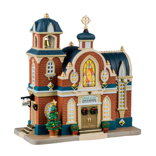 Edificio per villaggio di Natale Chiesa della comunità Spirit Of Joy in porcellana