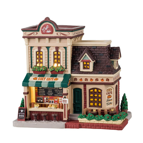 Edificio per villaggio di Natale Cozy Café in porcellana