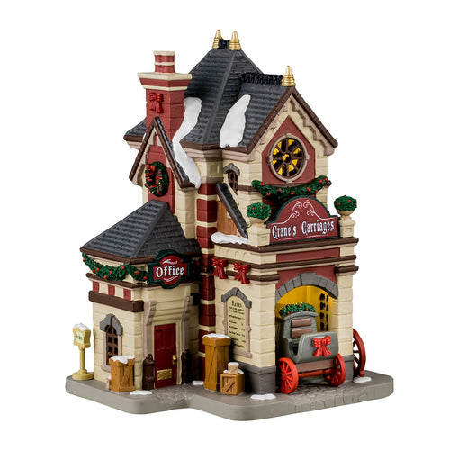 Edificio per villaggio di Natale Carrozze di Crane in porcellana