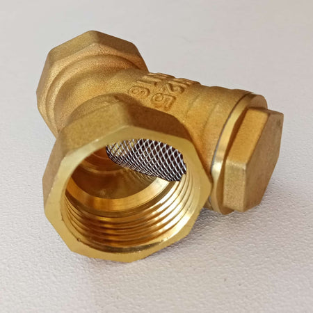 Raccordo FF a Y 1/2 pollice DN 15 in ottone con filtro a retina inox