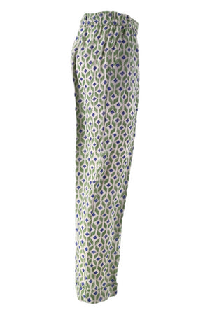 WHYCI Pantaloni Verde/bianco/viola da donna