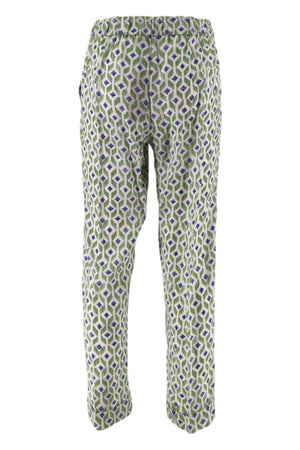 WHYCI Pantaloni Verde/bianco/viola da donna