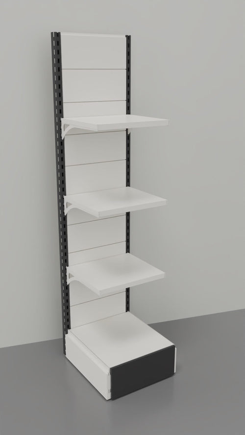 Scaffalatura metallica verniciata da negozio cm. 45x30x200h