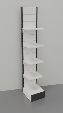 Scaffale di metallo verniciato a parete per arredamenti negozi cm. 45x30x250h