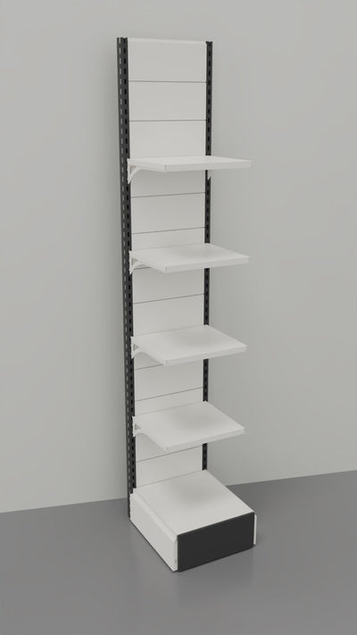 Scaffale di metallo verniciato a parete per arredamenti negozi cm. 45x30x250h