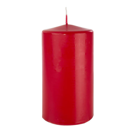 Candela cilindrica a cera colorata decorazione natalizia h 8 cm