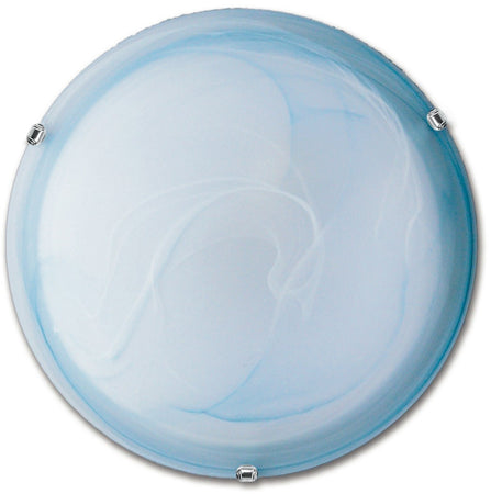 Plafoniera Lampada Classica Tonda 50 cm Vetro Sfumato Azzurro E27