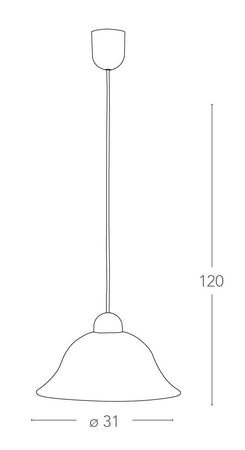 Sospensione paralume Campana Vetro Sfumato Verde Lampadario Classico E27