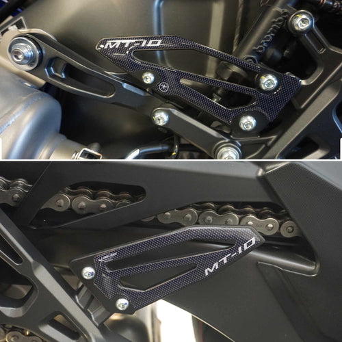Adesivi 3D Protezioni pedane moto Battitacco compatibili con Yamaha MT-10 SP
