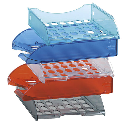 Vaschetta Portacorrispondenza Forate E040 Blu Trasp.Fellowes