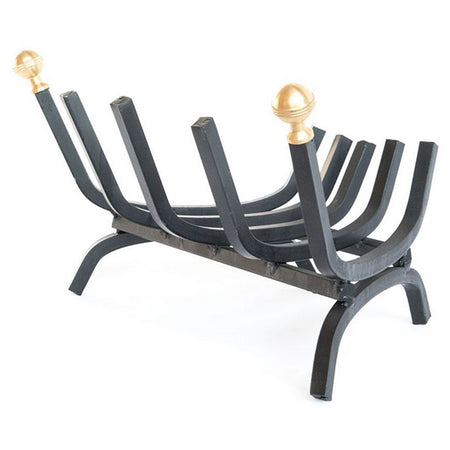 Brucia legna braciere Angolare per caminetti e stufe con barre in ferro battuto "Made in Italy"