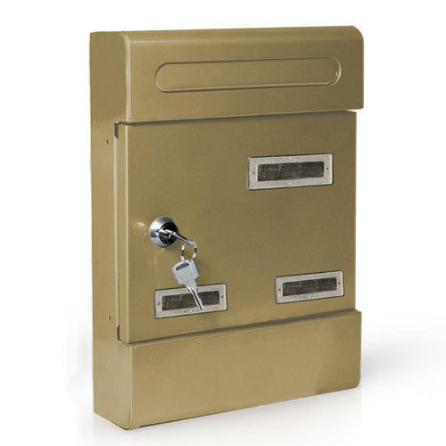 CASSETTA POSTA POSTALE CASSETTE MURO METALLO BUCA LETTERE ESTERNO ACCIAIO VERNICIATO (BRONZO)